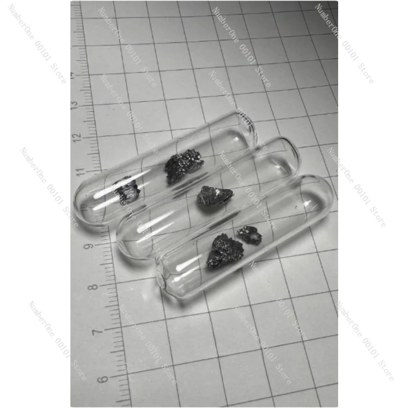 Glass Sealed Ruthenium Crystal Sample 0.5g/1g, 99.95% High Purity Ru Metal for Lab Research