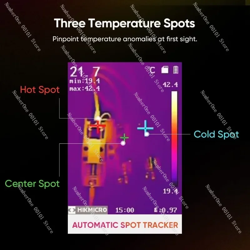 HIKMICRO E1L Thermal Imaging Camera, 160 X 120 IR Resolution/19200 Pixels, 25Hz Refresh Rate