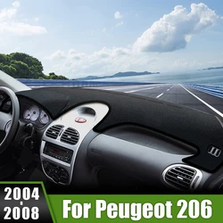 For Peugeot 206 206CC 206SW 2004 2005 2006 2007 2008 Car Dashboard Cover Avoid Light Pads Sun-shading Mats Non-Slip Carpets