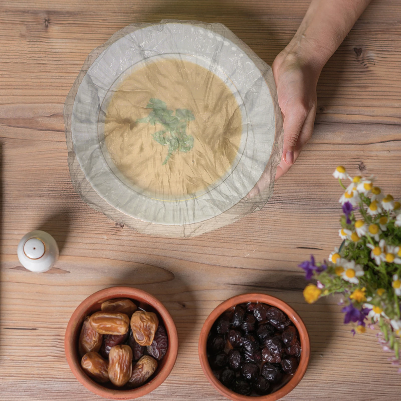 

300Pcs Elastic Bowl Covers 9-Inch Reusable Plastic Food Storage Proofing Baking Kitchen Sourdough Bread Elastic Food Bowl Cover