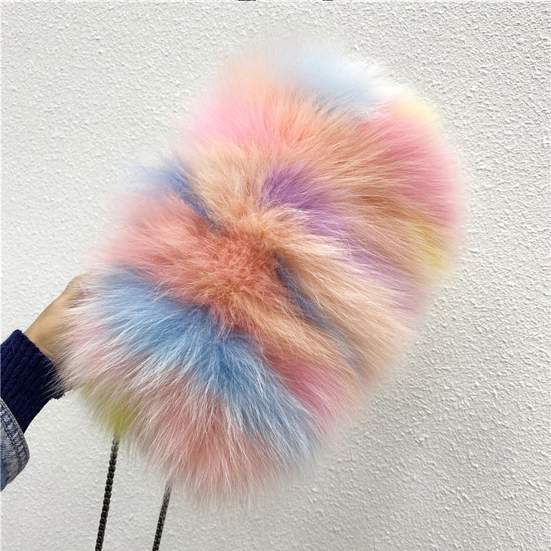 100% Natural Fox Fur Bags For Women Luxury Designer Hand Bags Shoulder Bag Women\'s Bag 2022 Trend Party Crossbody Fur Bags