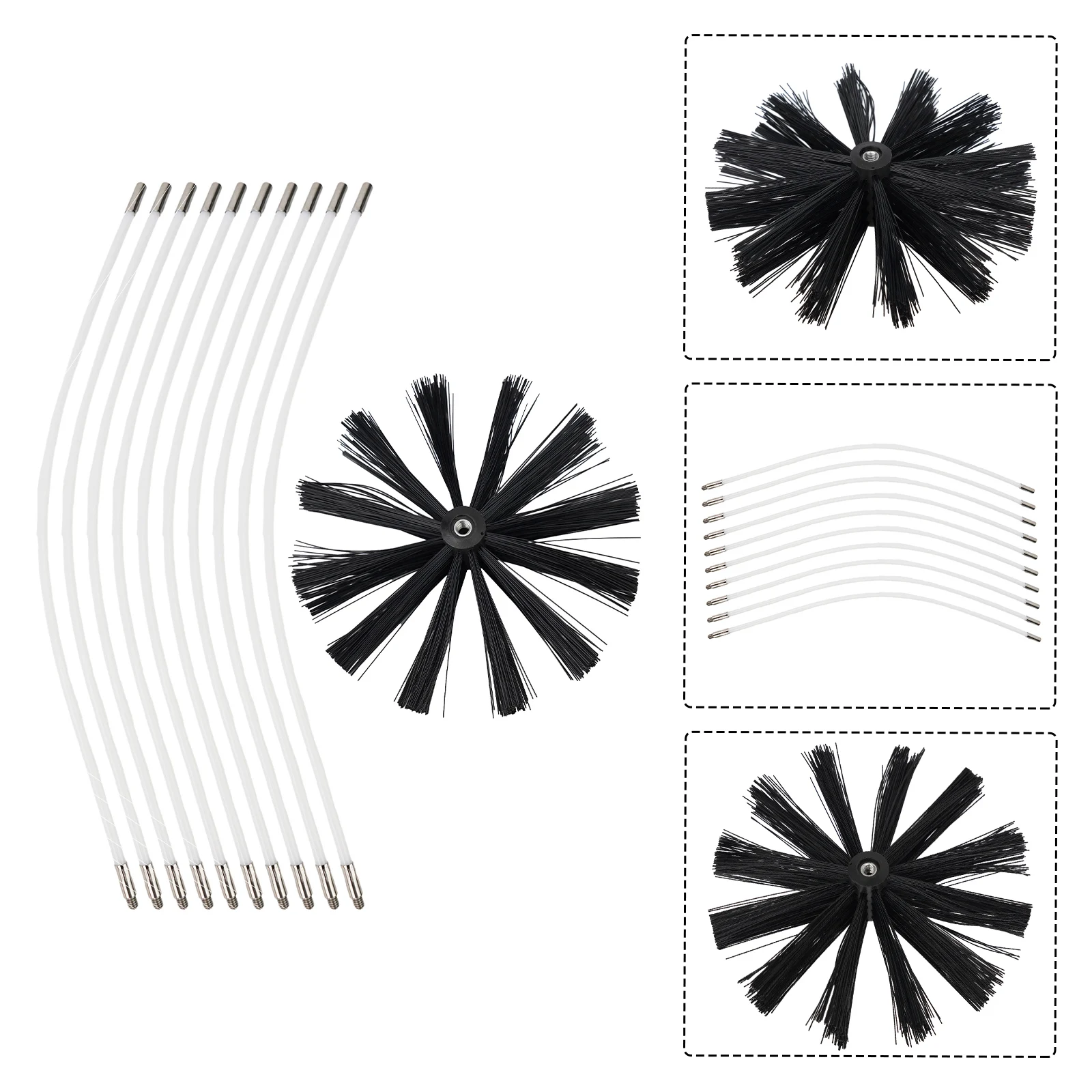 Accessories Practical Brush Soft Cloth 10cm In Diameter 4/12pcs Black+White Fireplace Nylon Rod Soft cloth Tool