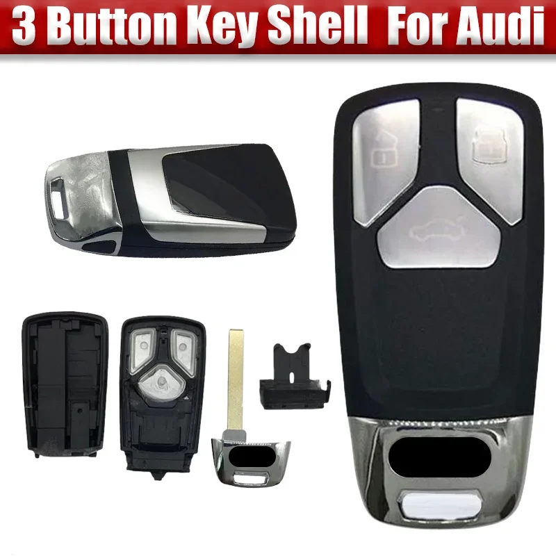 

1 Pcs 3 Button Replacement ABS Car Smart Remote Key Fob Shell Cover With Blade For Audi TT A4 A5 S4 S5 Q7 SQ7 2017-up