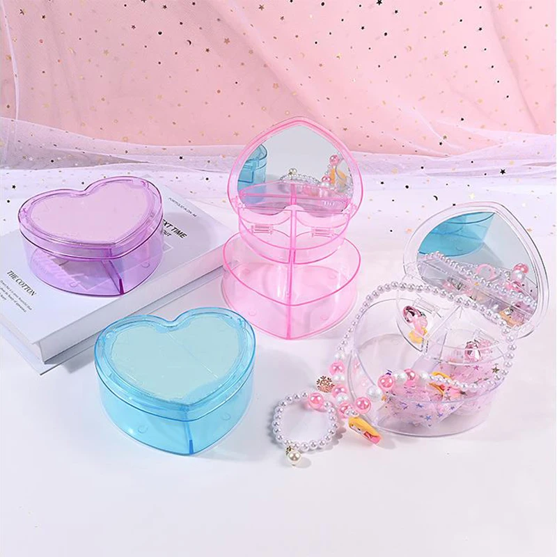 Love Heart Shaped Storage Box Jewelry Accessory Makeup Office Desktop Sundries Box