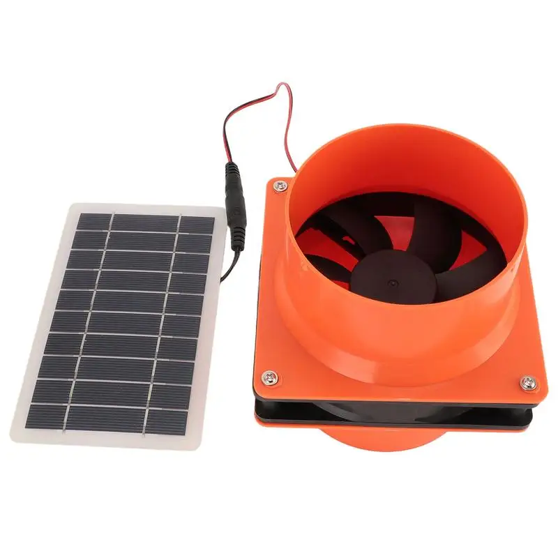 Solar Powered Fan Silent Greenhouse 4/6Inch Fan 50W Exhaust Fan Solar Powered Outdoor Fan for Yacht RV Kitchen Cabin Chimneys