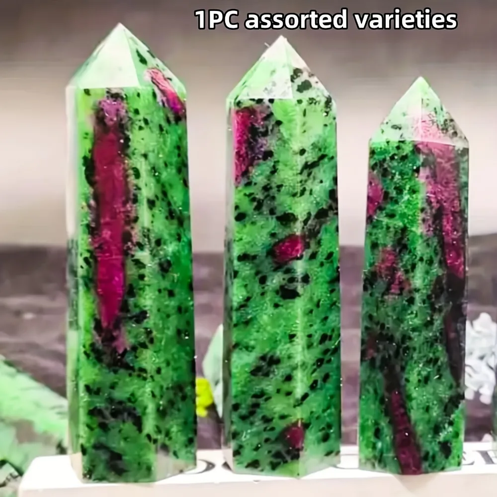 Baguette en cristal naturel de haute qualité, tour de Zoisite rubis, pierre de guérison Reiki, Point de sorcellerie, décoration de maison, cadeau