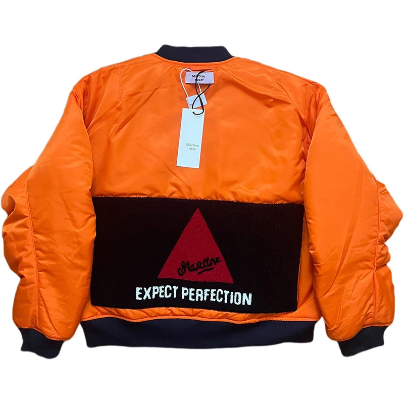 الرجال النساء أفضل نوعية مارتين روز أزرق عميق برتقالي عكسها Bomber سترة عالية الشارع سستة معاطف الطيران جاكيتات داخل العلامة