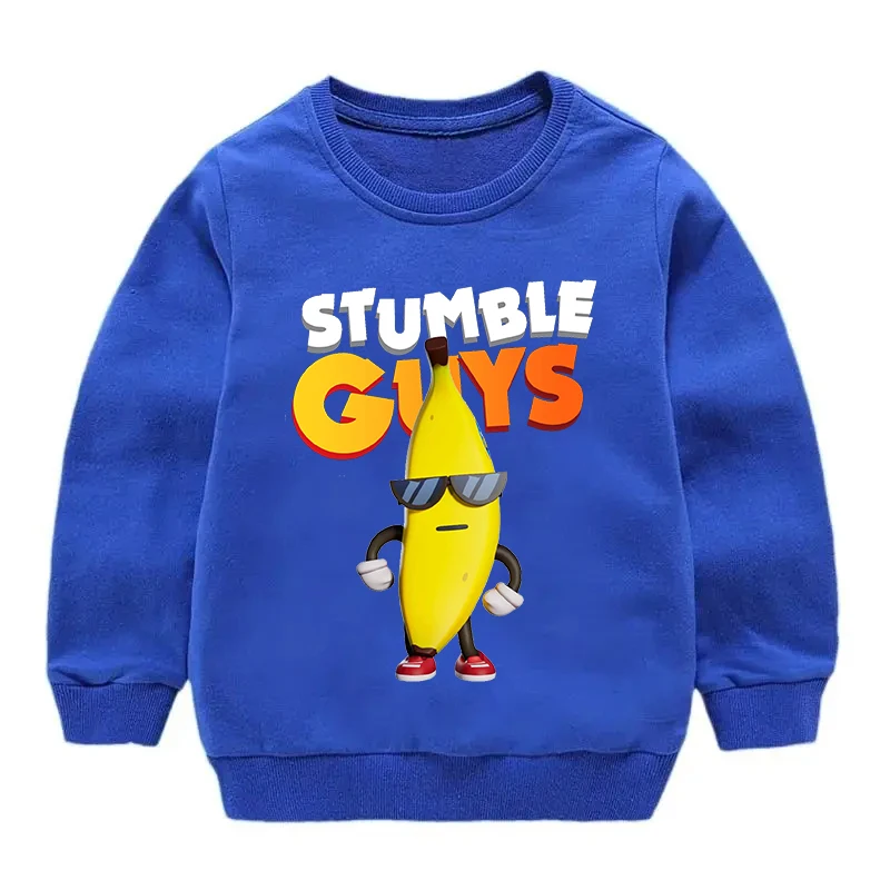 Autumn Baby Boys Clothes Stumble Guys Sweatshirts Tops Girls Cartoon Pullover Children Long Sleeve Sweatshirt Fashion Clothing