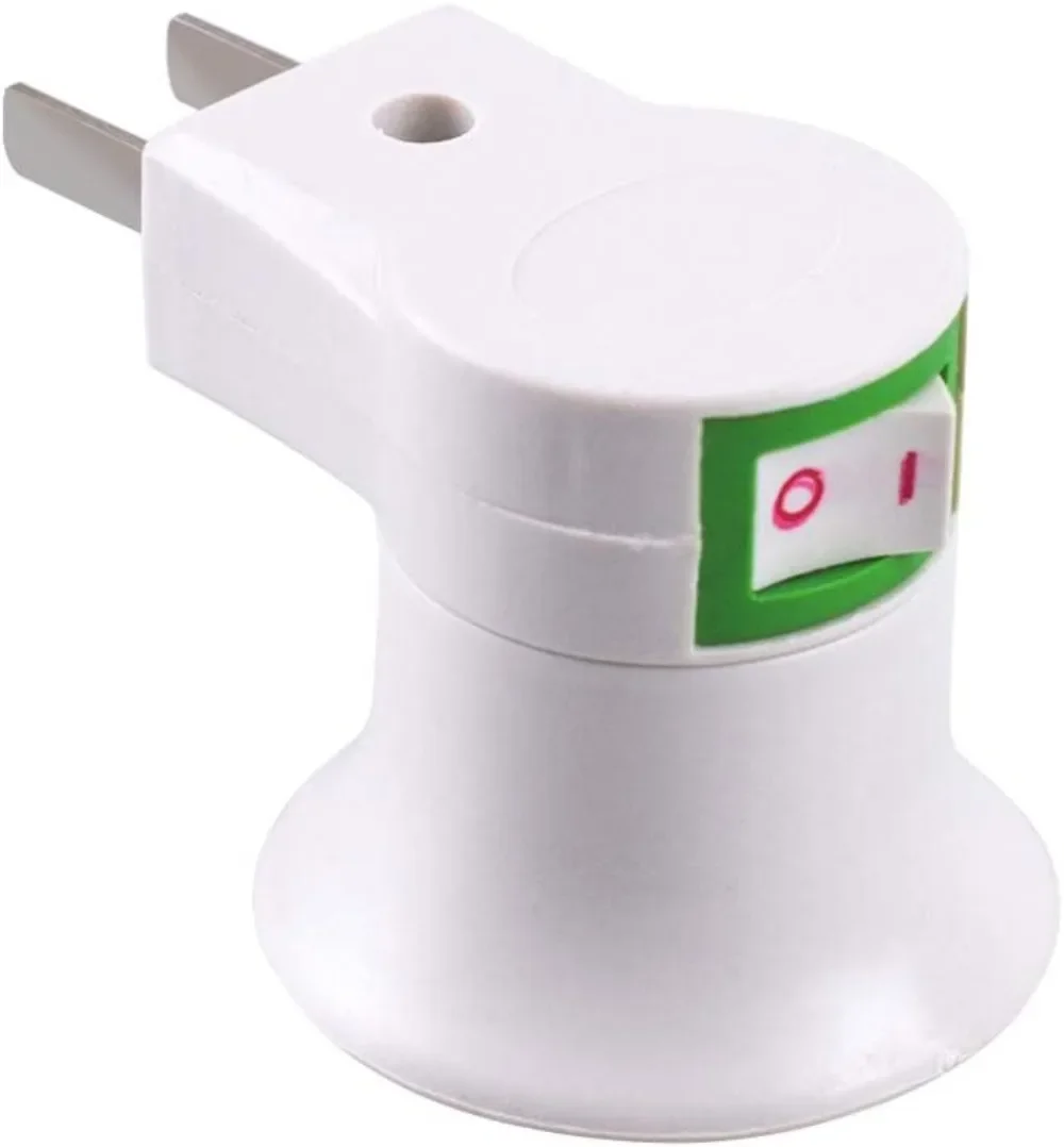 E27 Lamp Socket Adapter with Switch,Plastic Standard Screw-in Socket Outlet Converter Bulbs for Home