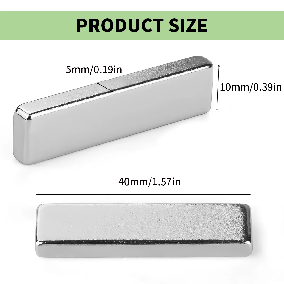 XiongChuCi 40*10*5 Super Strong N35 Rectangular Prism Magnet Rare Earth Neodymium Magnet Snack Sealing Refrigerator Magnet