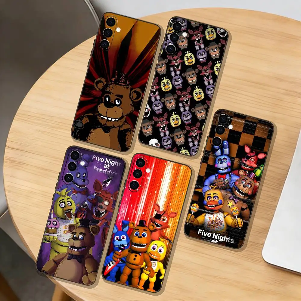 W-Fnaf-e-Fives-nights-At-Fredd Phone Case For Samsung Galaxy A73,A72,A71,A70,A53,A52,A51,Others Soft Black Cover