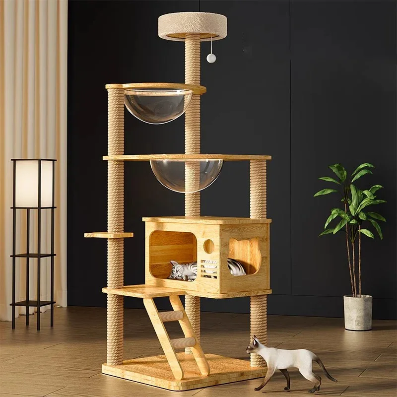 

Luxury Tree Tower House Toy Cat Villa Sisal Large Gym Scratching Board Cat Condo Playground Krabpaal Kat Pet Accessories LJ50CS