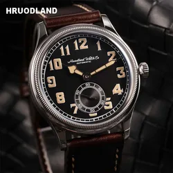 Hruodland Retro Classic Automatic Mechanical Men's Watches Stainless Steel Sapphire Brown Leather waterproof Diving reloj hombre