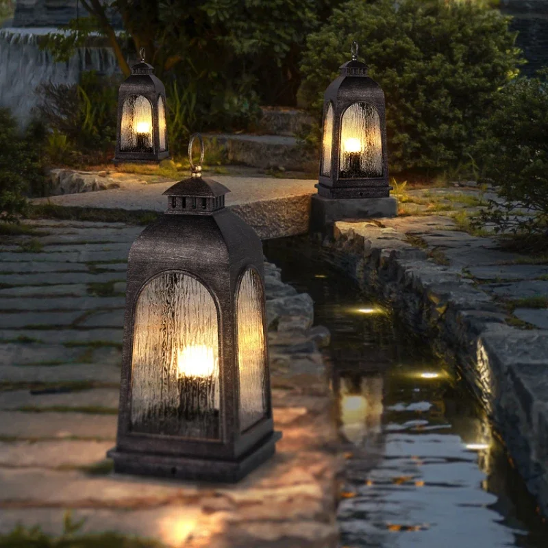 ]Garden Lamp Electric Outdoor European-Style Retro Floor Lamp Terrace Garden Decoration Lamp