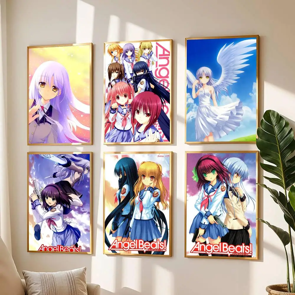 anime A-Angel Beats-S Painting Calligraphy Boho Botanical Decor for Living Room  Elegant Home Style