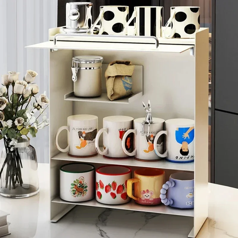 Dustproof Cup Storage Rack Water Cup Holder Tea Set Organizer Coffee Machine Stand Countertop Mug Storage Box