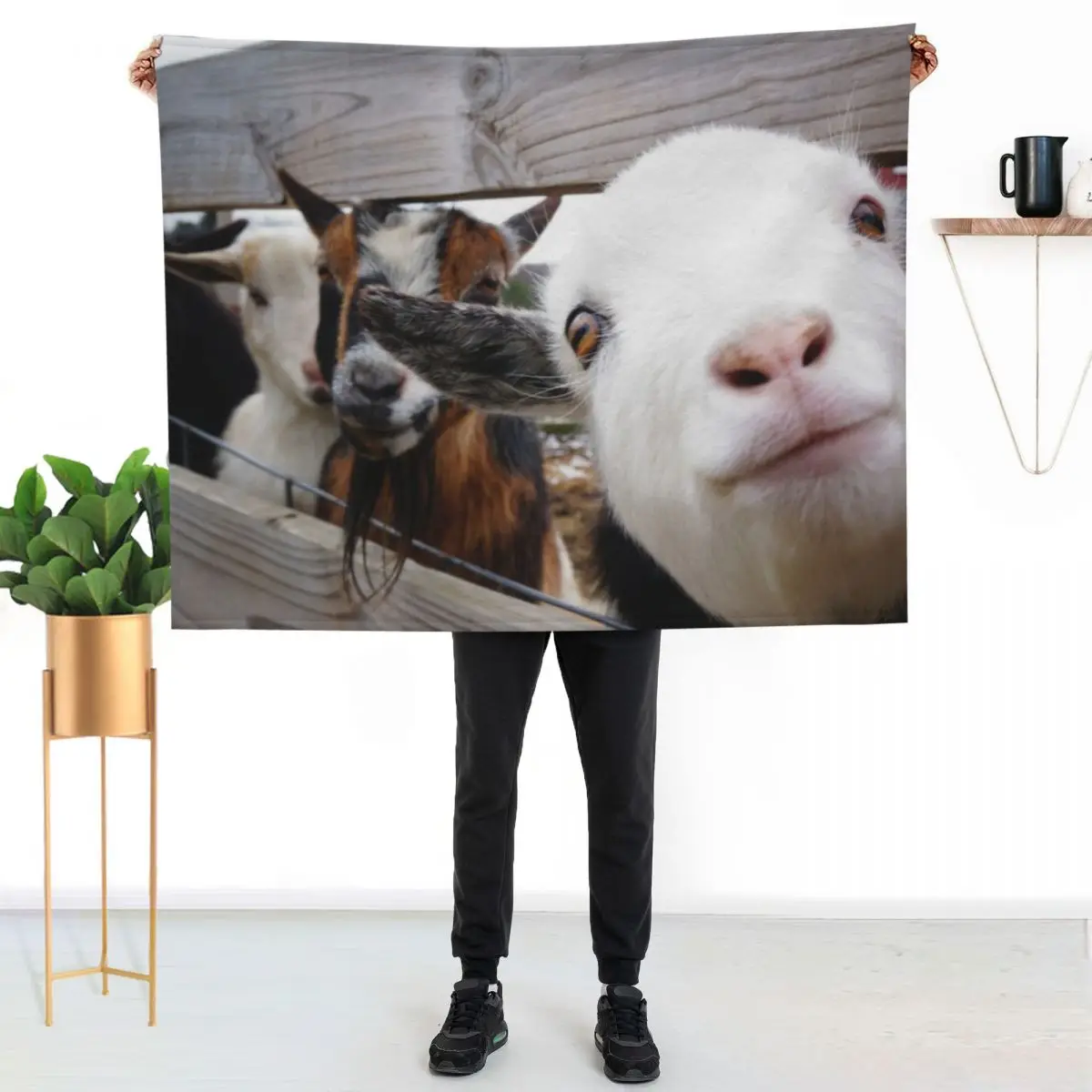 Friendly Goats Throw Blanket Soft Big Decorative Sofa Sofa Sofa Quilt Vintage Thins Blankets