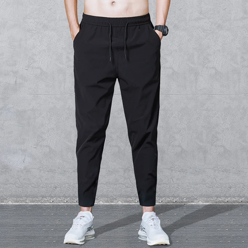 

Trendy Men's Loose Fit Thin Nine-Piece Pants Summer Versatile Straight Leg Sports Casual Trousers Harajuku Sle Teenager