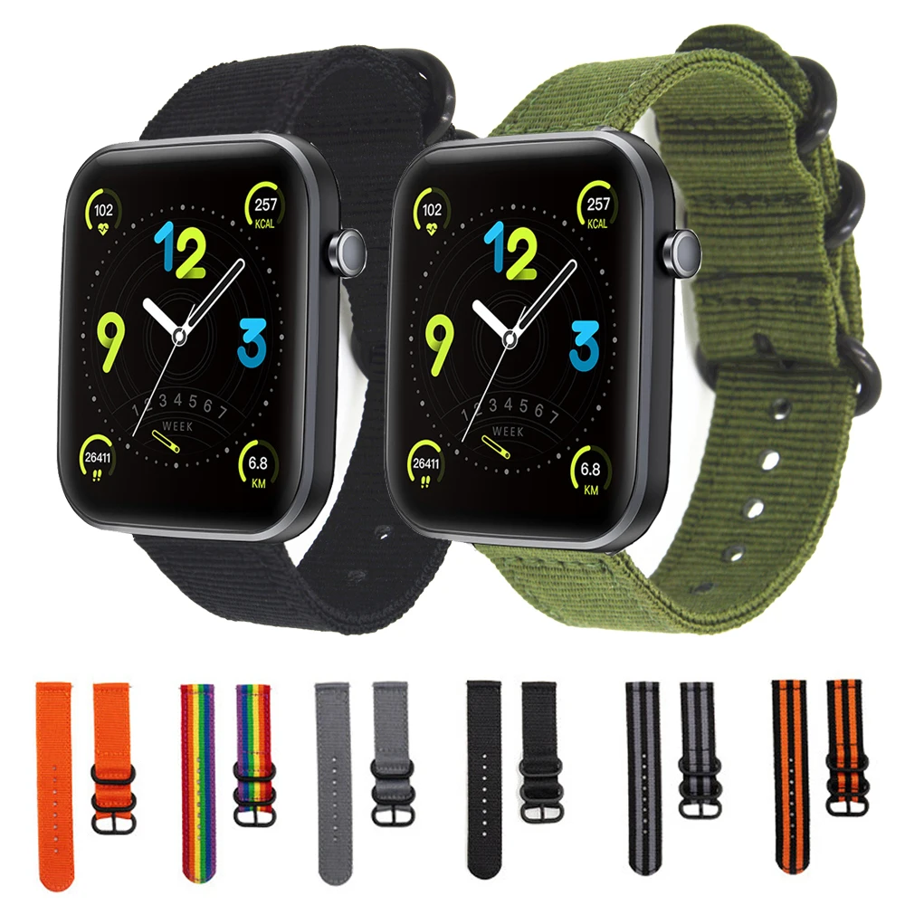 

For COLMI P15 Smart Watch Strap Nylon 22mm 20mm Sport Watchband For COLMI P28 Plus/P8/P71/P68/C60 C61 C80 Quick Release Bracelet