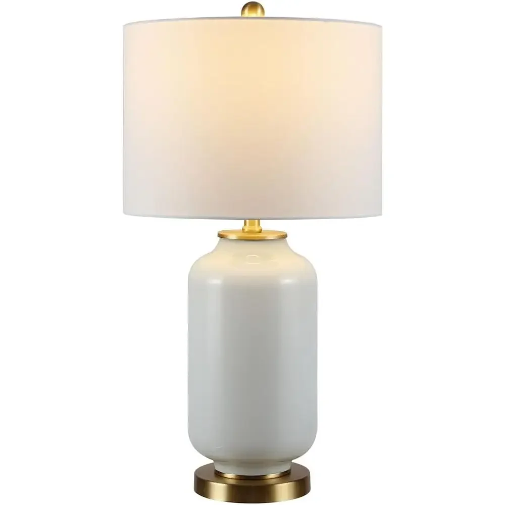 

Contemporary White Glass 26 Desk Lamp with LED Bulb for Bedroom, Living Room, and Office