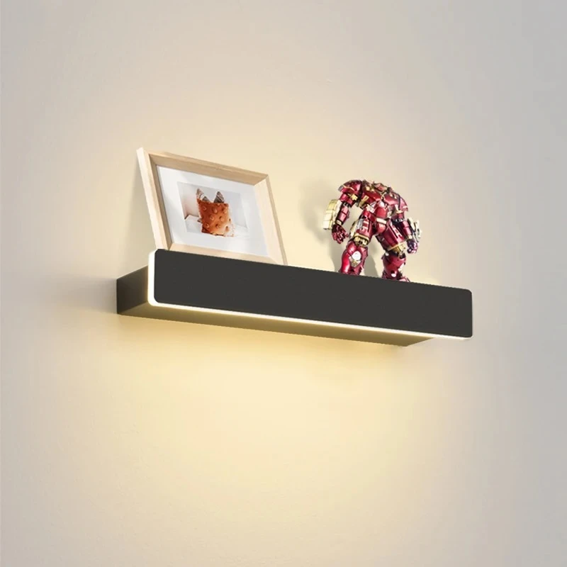 

Wall Lamp LED Strip Light for Bedroom Night Light Creative Shelf Lighting Living Room Background Decorative Wall Storage Rack