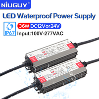 36W IP67 waterproof power supply AC TO DC AC100-277V DC12V 24V LED driver LED lighting for outdoor LED lights