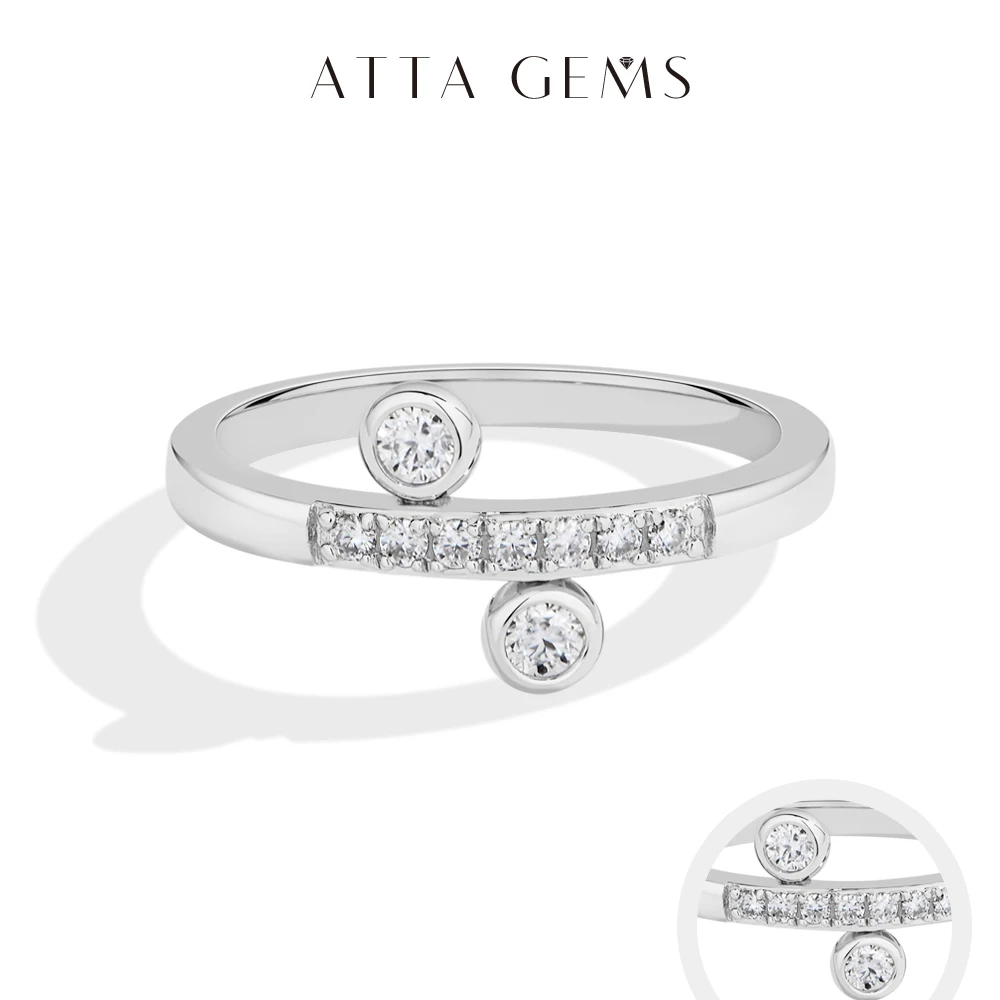 

ATTAGEMS легкие роскошные кольца с муассанитом круглой огранки DVVS1 стерлингового серебра 925 пробы оригинальный дизайн обручальное кольцо для женщин ювелирные изделия