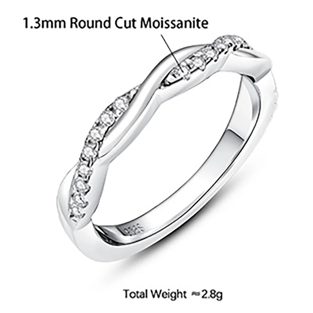 

Новинка 2025 года, 24 шт., кольцо из стерлингового серебра 925 пробы с муассанитом 0,1 карата для вечеринки, юбилея, подарка на день рождения, обручальные украшения