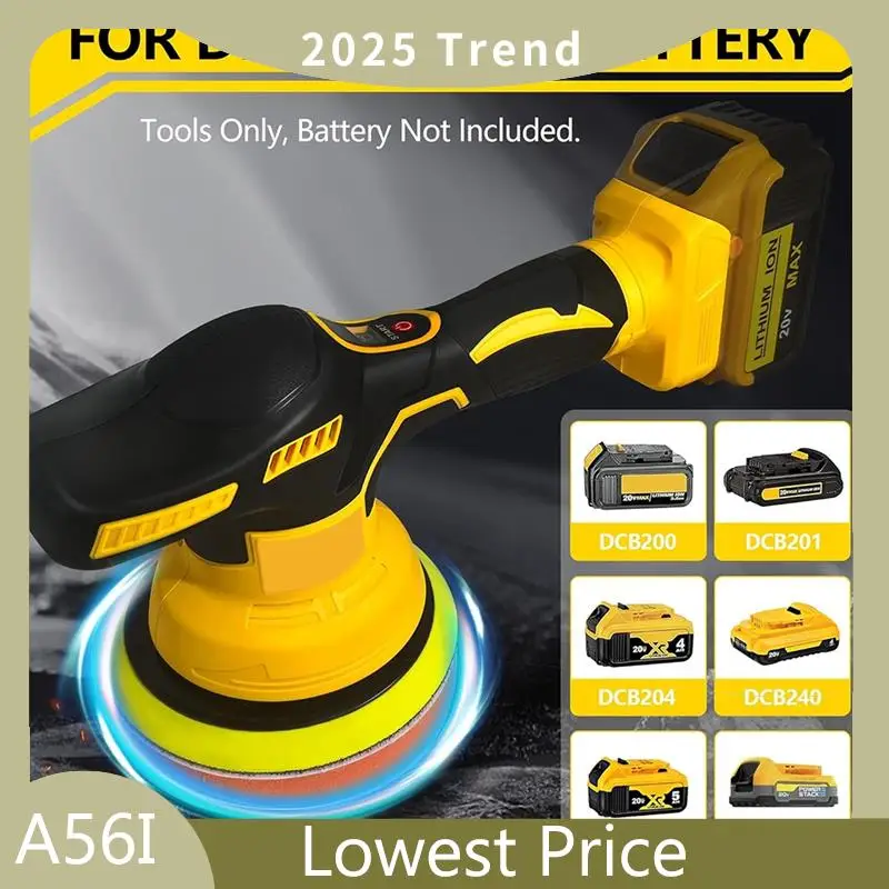 

Cordless Car Polisher For Dewalt 20V Battery 8Variable Speed 3500RPM Car Buffer Polisher For Car Detailing Waxing