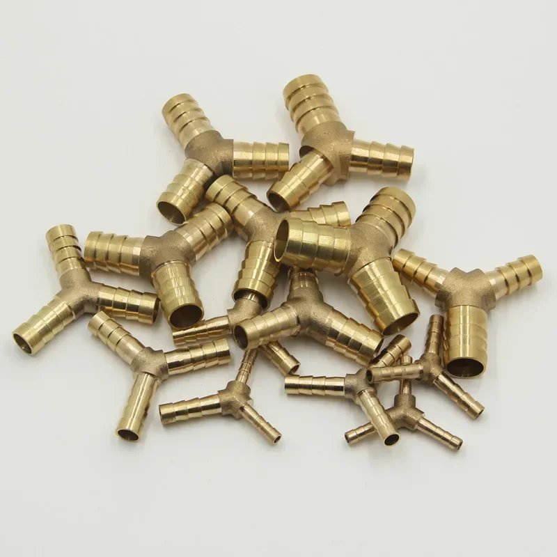 Brass Barb Pipe Fitting tee joint connector For 4mm 5mm 6mm 8mm 10mm 12mm 16mm 19mm hose copper Pagoda Water Tube Fittings