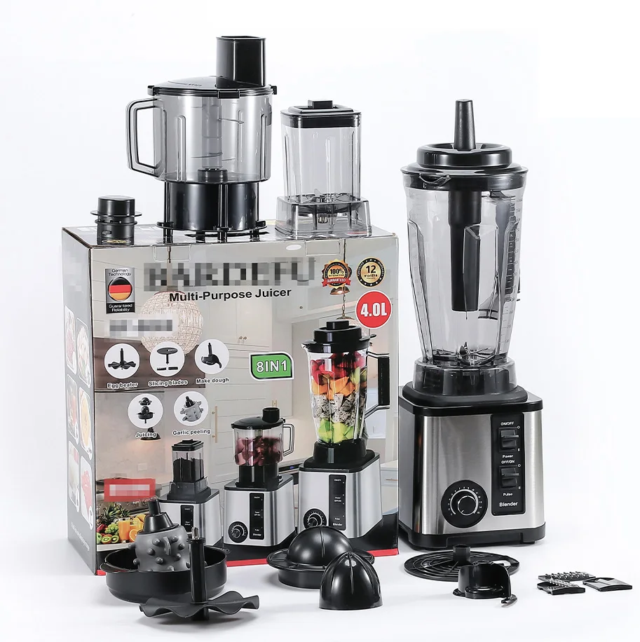 

Customized Heavy Duty 8 in 1 Multifunctional Blender in Stock Multi Purpose Juicer Big Capacity High Speed Blender
