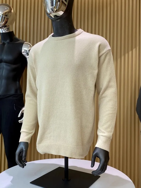 เสื้อสเวตเตอร์ถักสไตล์อเมริกันย้อนยุค ผ้ากำมะหยี่เนื้อนุ่ม อุ่นสบาย ผลิตจากเส้นใยโพลีเอสเตอร์นุ่ม เหมาะสำหรับฤดูหนาว