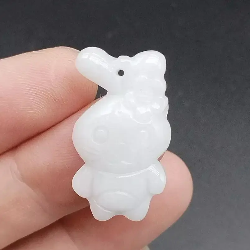 

Certified Burma 100% Natural Type A Jade Jadeite Fine Hand Carved Lucky Pendant