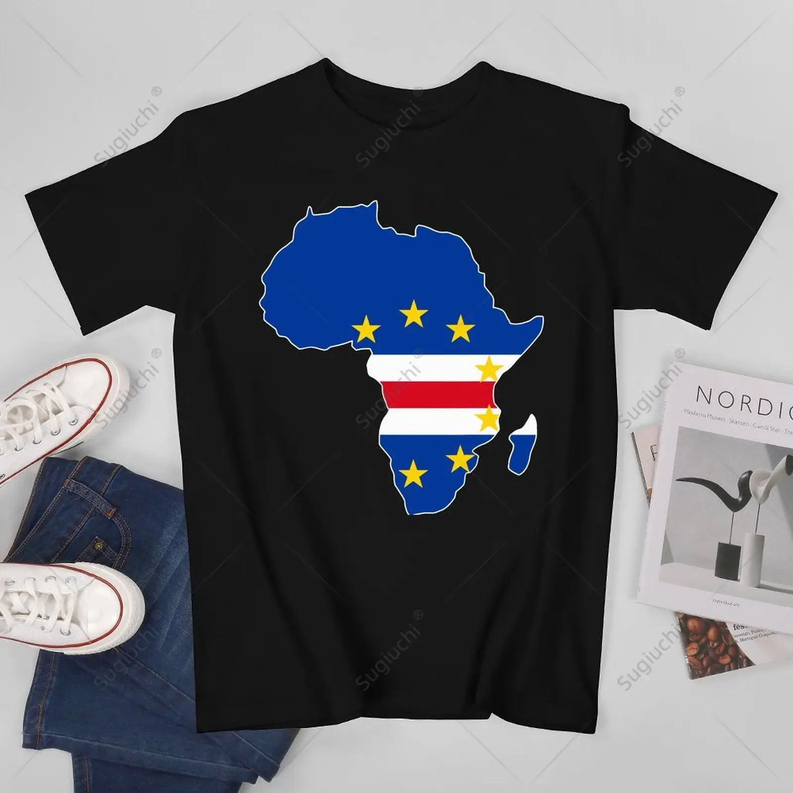 

Мужская футболка унисекс Cape Verde Cabo Verdean Flag Pride Africa Map, футболки для женщин и мальчиков, футболка из 100% хлопка