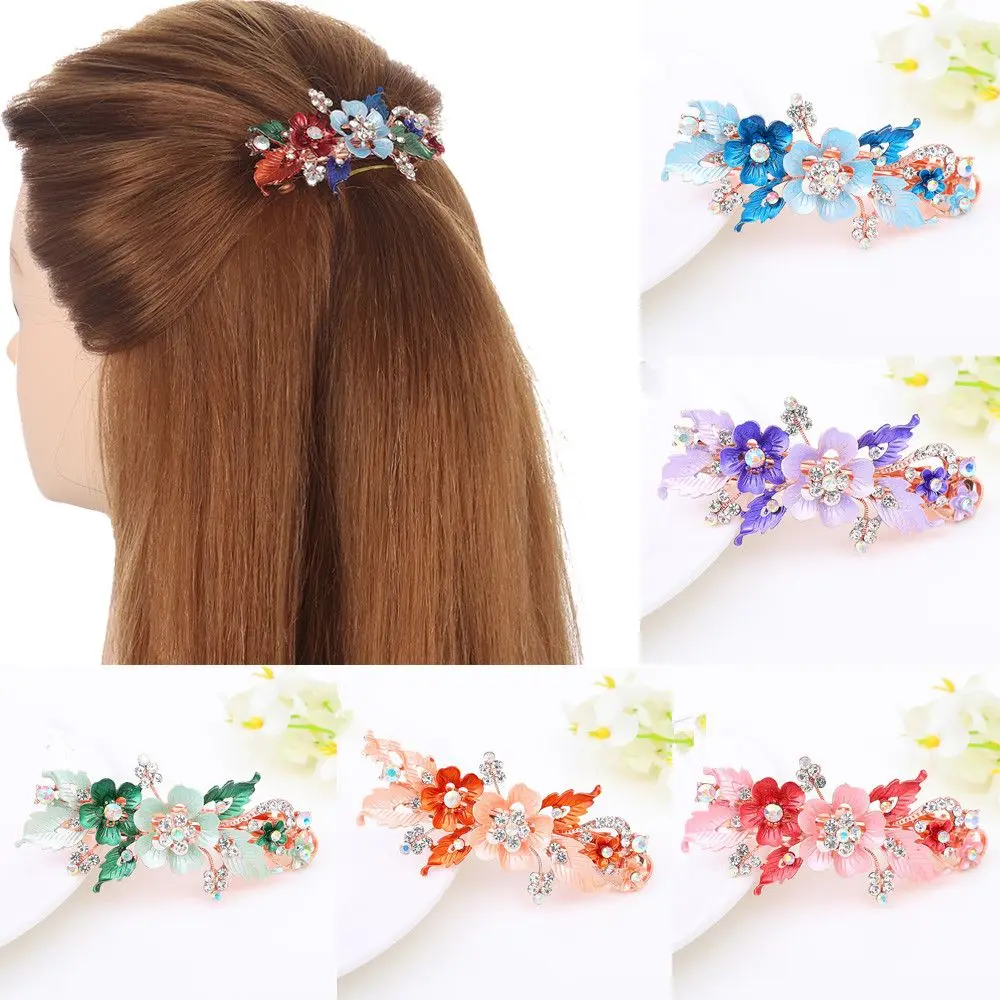 Flower Barrettes Resin Foral Hair Clip Barrette Cute Hairpin Headwear Accessories Gift For Woman Girls