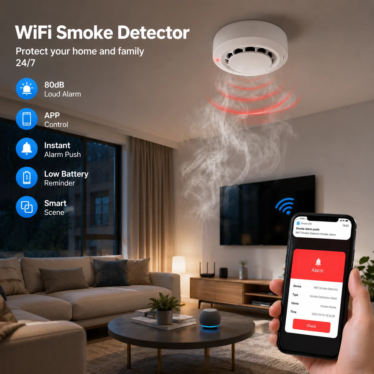 Датчик дыма WiFi/Zigbee Tuya S – обзор и цена Zigbee Smoke Sensor Tuya