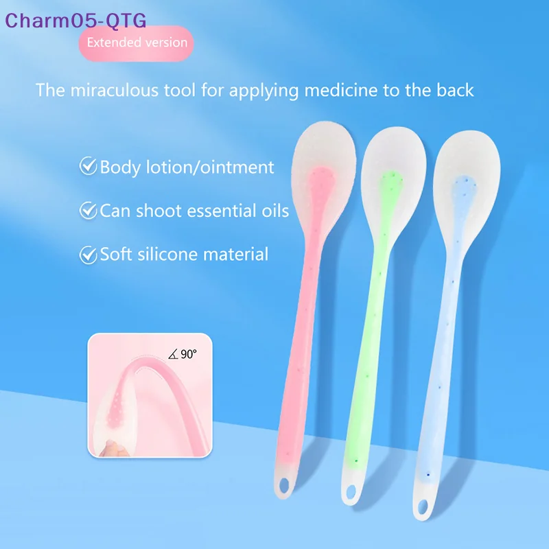 

Hot！Multi-Function Lotion Sunscreen Ointment Applicator Silicone Long Handle Body Cleaner Shower Brush Sunscreen Back Applicator