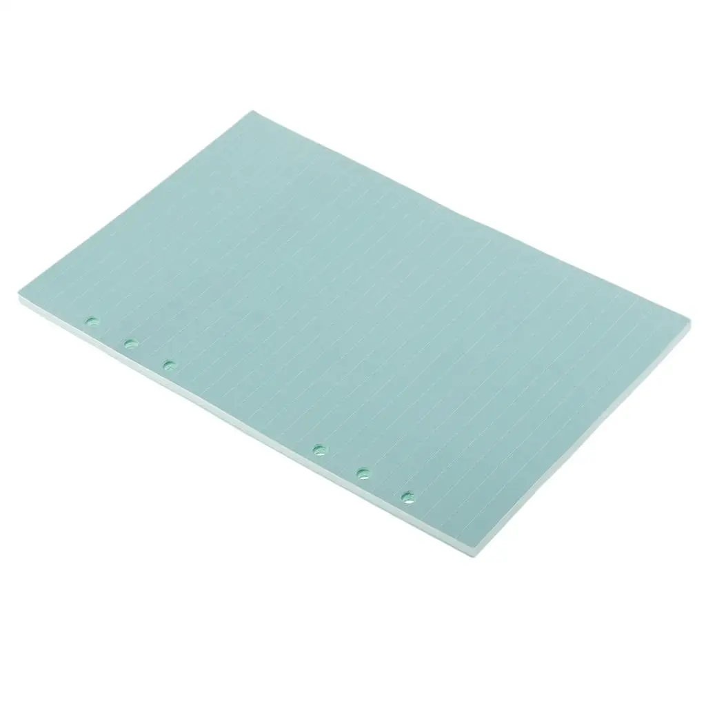 2x40 Sheets A5 Size 6 Holes Loose Leaf Filler Inner Refill Paper Green Line