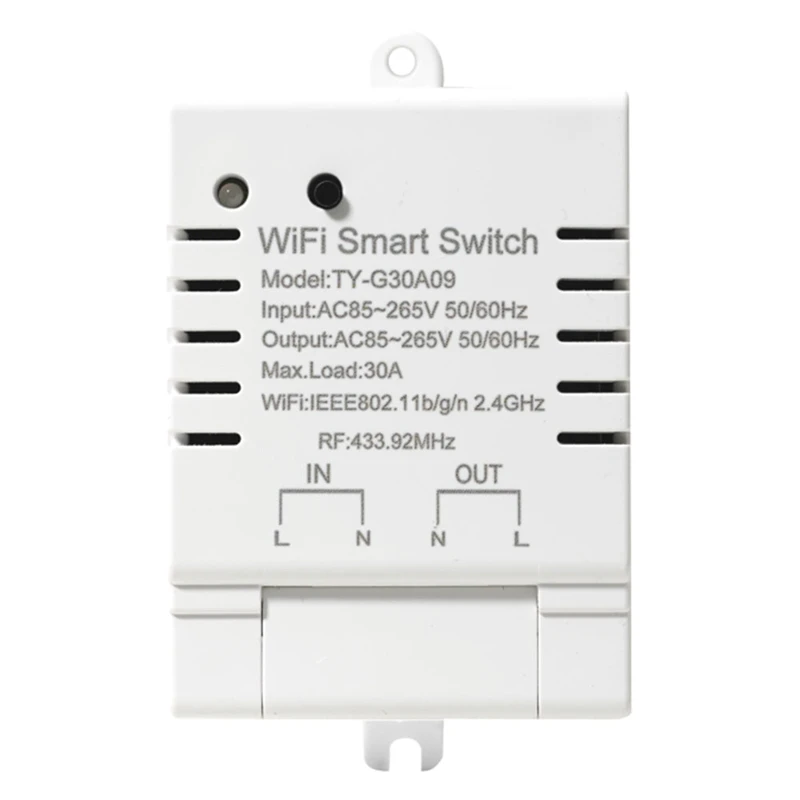 Tuya Smart Wifi Switch Wifi Wireless Controller AC 85-265V Switch 30A Power Monitor Kwh For Alexa Google Home