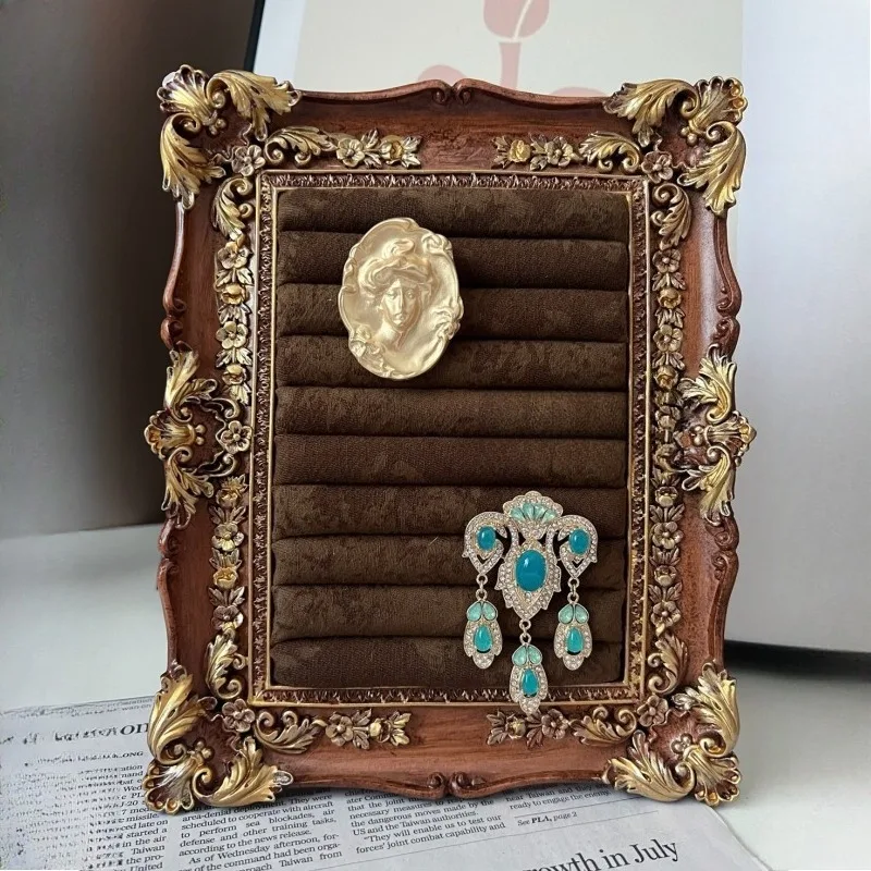 Resin Jewelry Display Stand Counter Jewelry Display Rack Retro Ring Earrings Storage Holder Desktop Necklace Organizer Stands