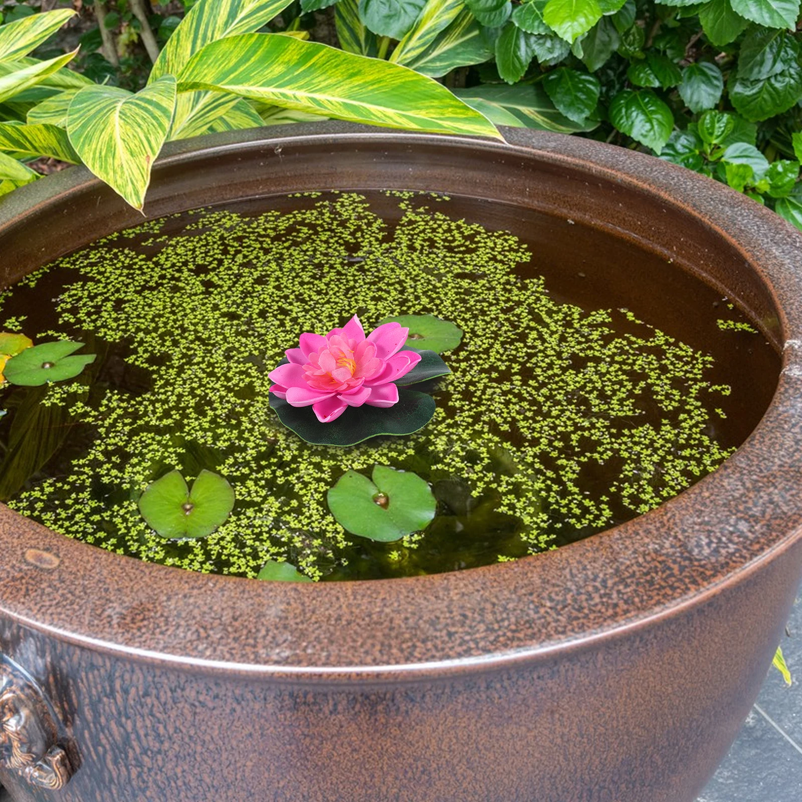 

4 Pcs Artificial Floating Pool Flowers for Centerpieces Eva Aquarium Decor Plants
