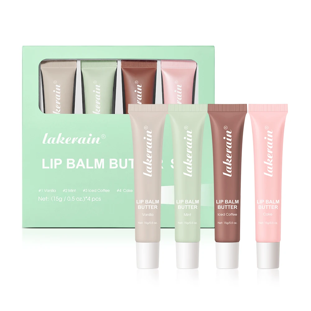 4 pçs/kit conjunto de brilho labial balm chapstick batons de longa duração batom líquido verão bálsamo labial hidratante beleza maquiagem