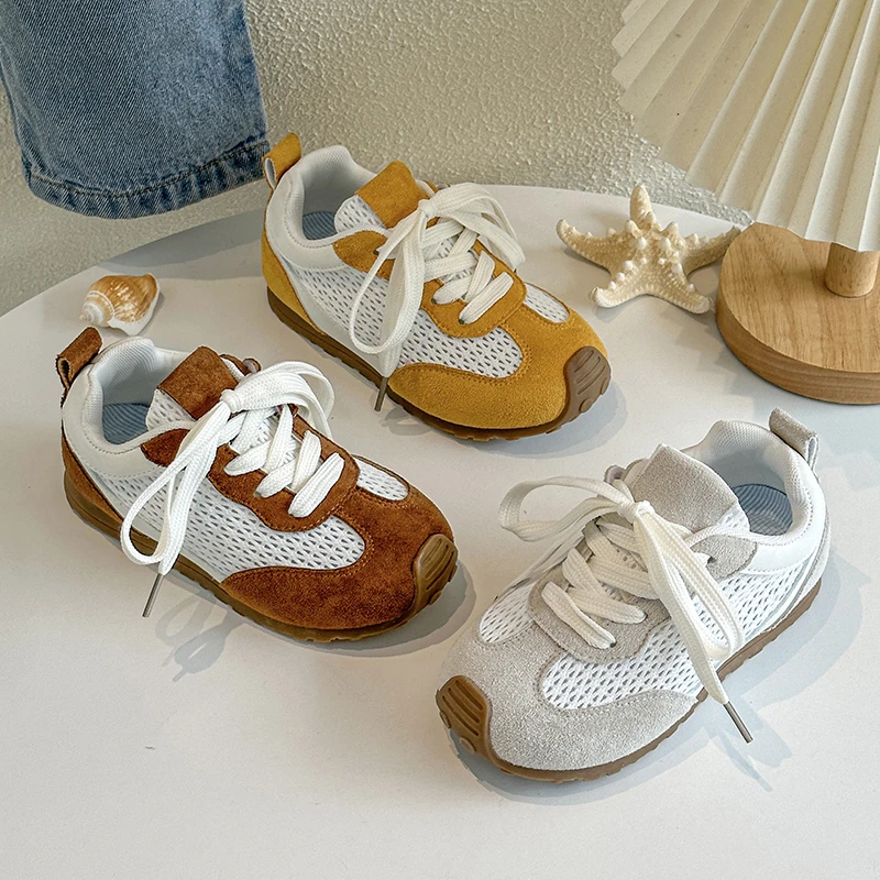 Colorful 2025 Spring Summer New Children's Mesh Shoes Retro Boys' Summer Sandal Girls' Breathable Casual Sports Running Shoes