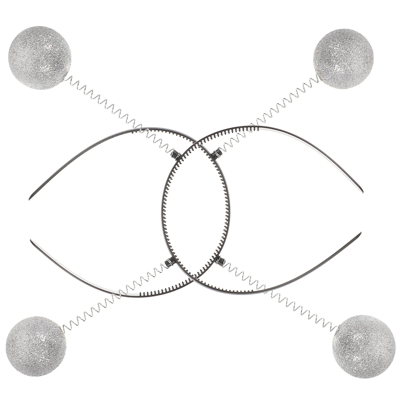 

2 pcs Black Boppers Headbands Comfortable Lightweight Halloween Party Glitter Halloween Headwear Ball Stage Accessories