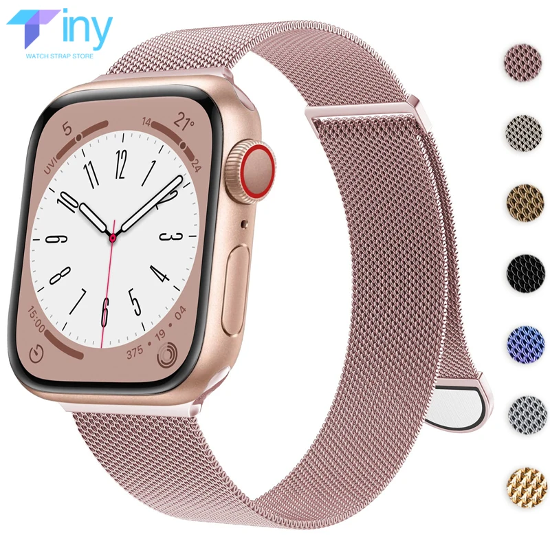 Metal Milanese Loop Strap For Apple Watch Ultra Band 49mm 42mm 44mm 45mm 41mm Steel Mesh Magnetic iWatch Series 9/8/7/6/5/4/3/SE