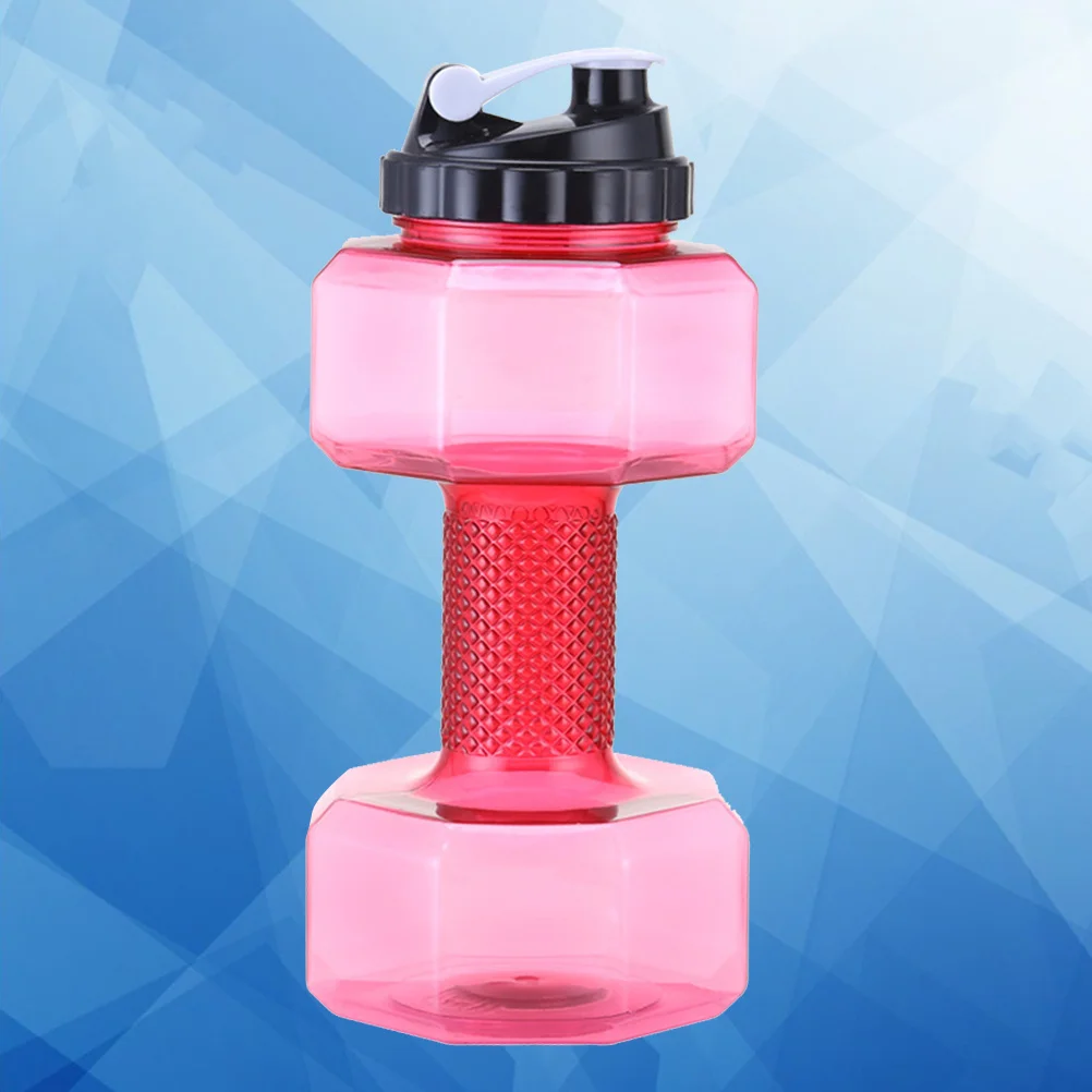 

1Pcs Fitness Dumbbell Water Bottle Petg Material Large Capacity Weightlifting Cup Gym School Travel Sports Water Kettle