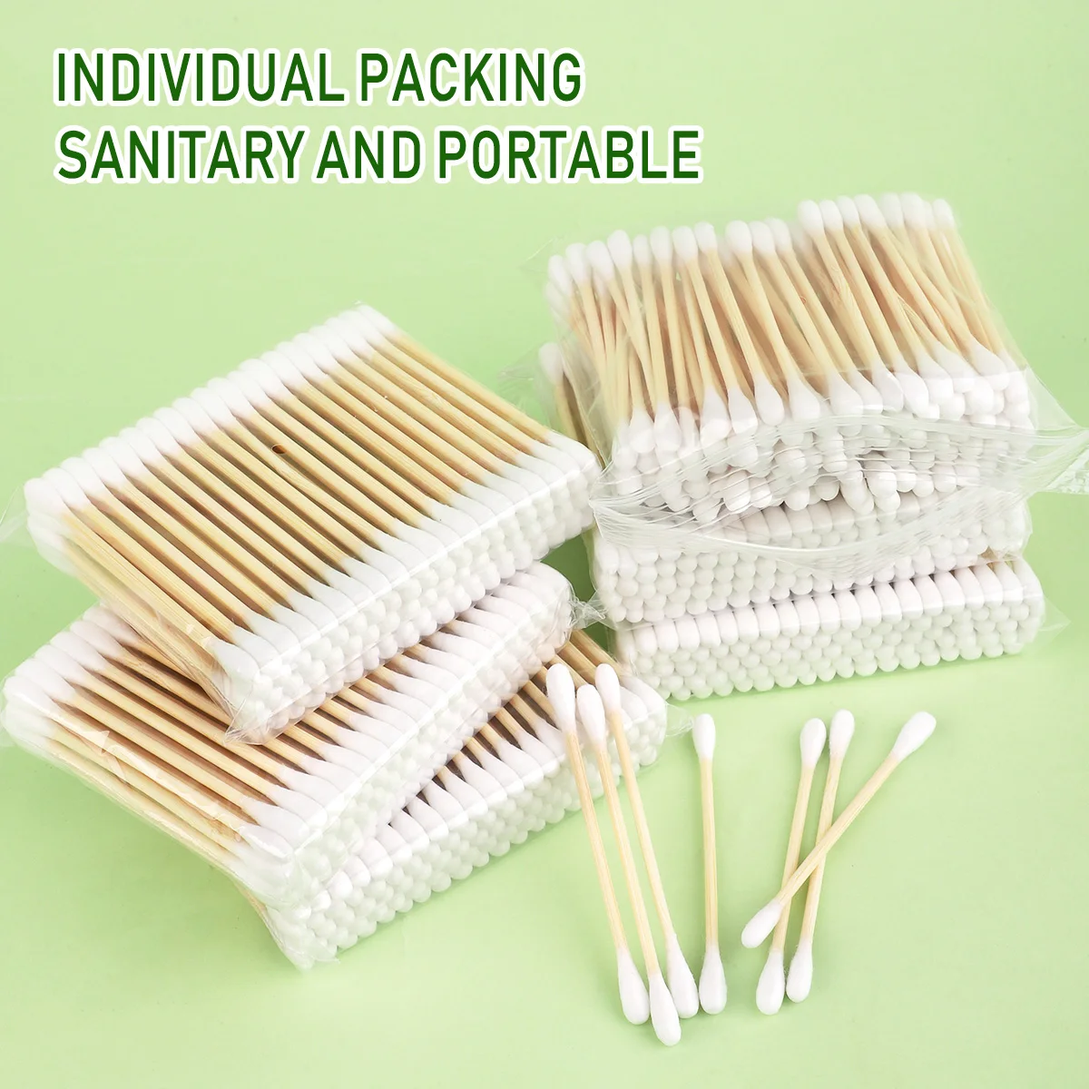 600 hisopos de algodón combinados portátiles, hisopos de algodón de doble cabeza para desgarro y maquillaje de orejas, hisopo de algodón especial desechable.