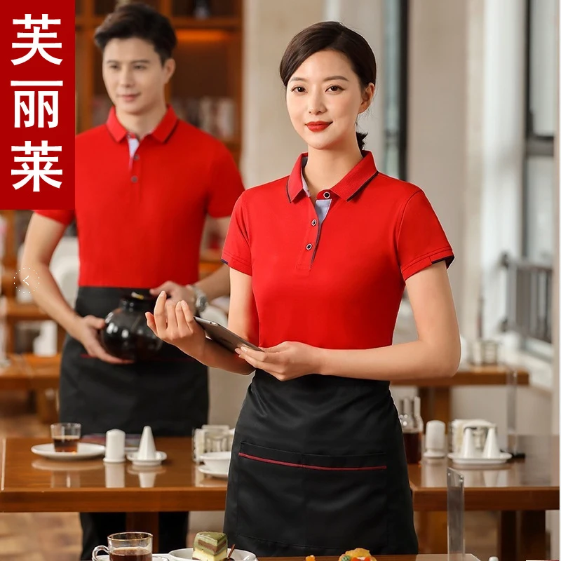 

Летняя рабочая одежда с воротником и принтом логотипа. Футболки с коротким рукавом с индивидуальной печатью для рекламы, компаний и групп.