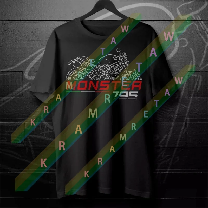 

2025 Man T Shirt Casual Ducatis Monster 795 2013-2015 Motorcycle T shirt Graphic Summer Short Sleeves 100% Cotton S-3XL