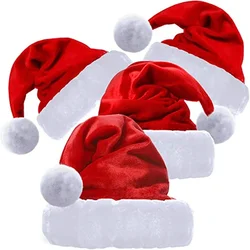 High Quality Christmas Xmas Soft Hat Santa Claus Red Short Plush Noel Hat Merry Christma Decor Gift Happy New Year 2026